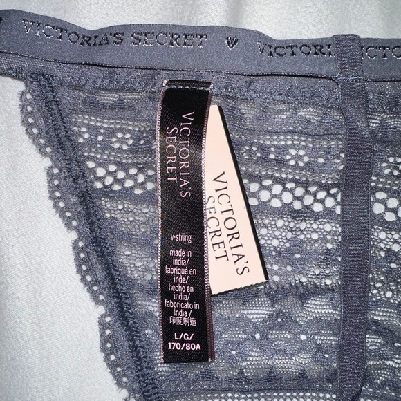 NWT VS Sheer Lace Gray G String - Picture 3 of 5